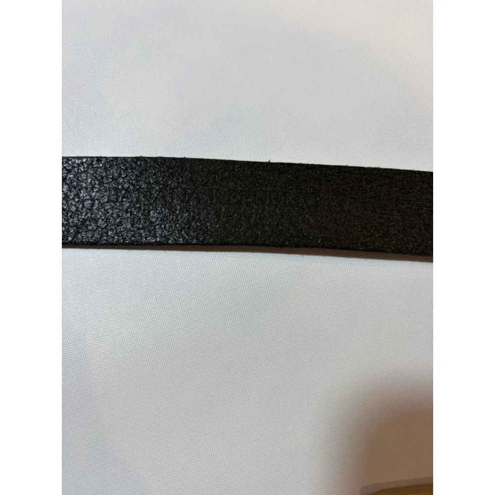 Banana Republic Black Leather Belt Silver Buckle Classic 36